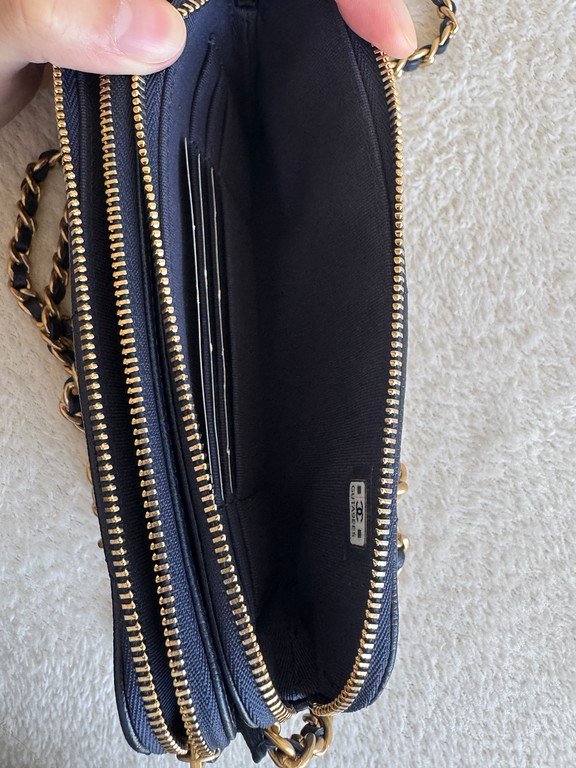 CHANEL Navy Blue Caviar Bowling Bag Small GHW - Image 22
