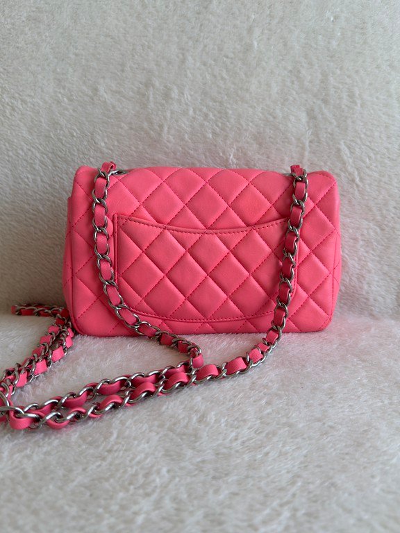 CHANEL Pink Lambskin Classic Flap Mini SHW - Image 16