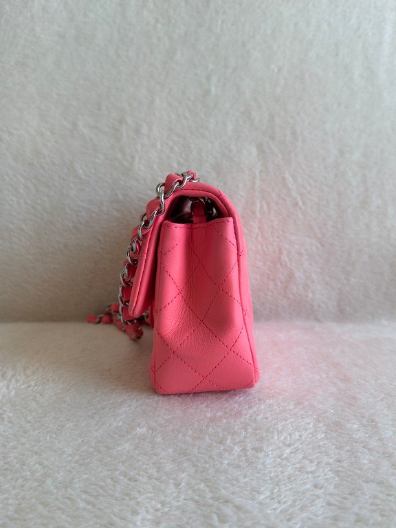 CHANEL Pink Lambskin Classic Flap Mini SHW - Image 20