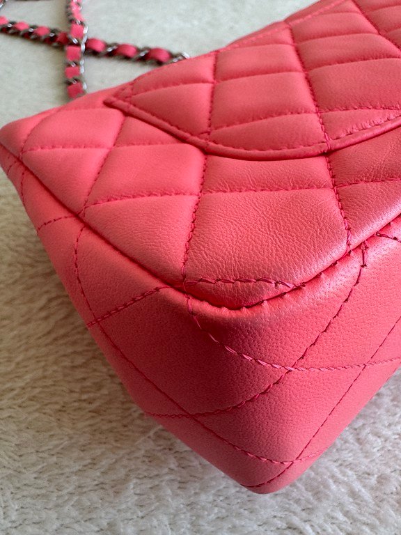 CHANEL Pink Lambskin Classic Flap Mini SHW - Image 11