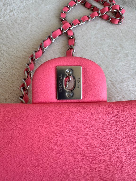 CHANEL Pink Lambskin Classic Flap Mini SHW - Image 12