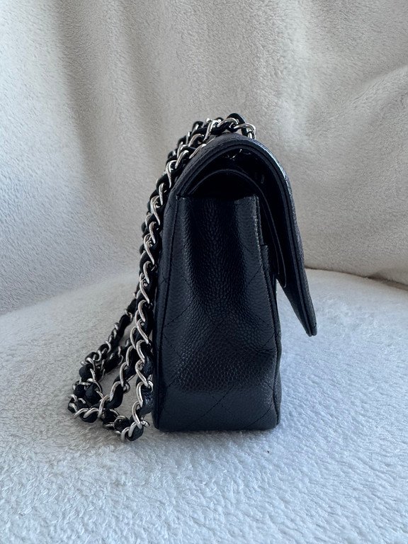 CHANEL Black Caviar Classic Flap Medium SHW - Image 7
