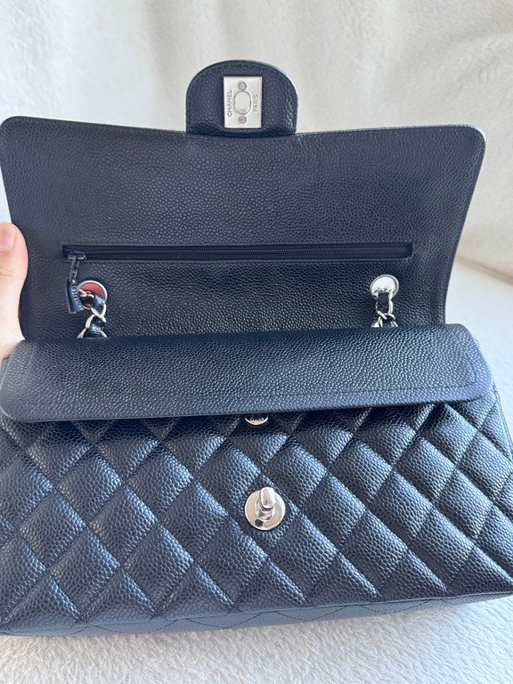 CHANEL Black Caviar Classic Flap Medium SHW - Image 10