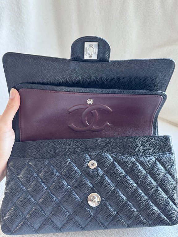CHANEL Black Caviar Classic Flap Medium SHW - Image 11