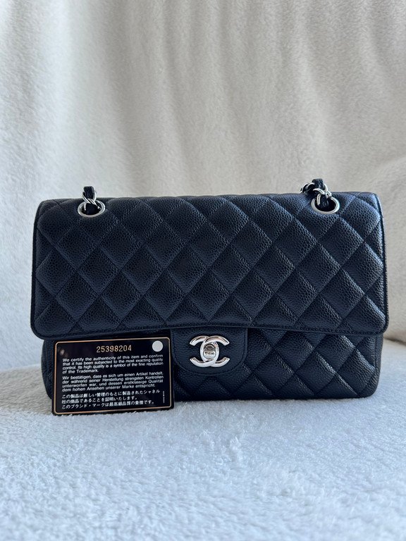 CHANEL Black Caviar Classic Flap Medium SHW - Image 12