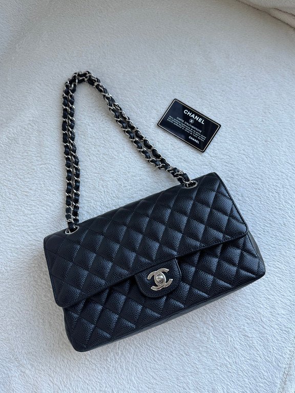 CHANEL Black Caviar Classic Flap Medium SHW - Image 13