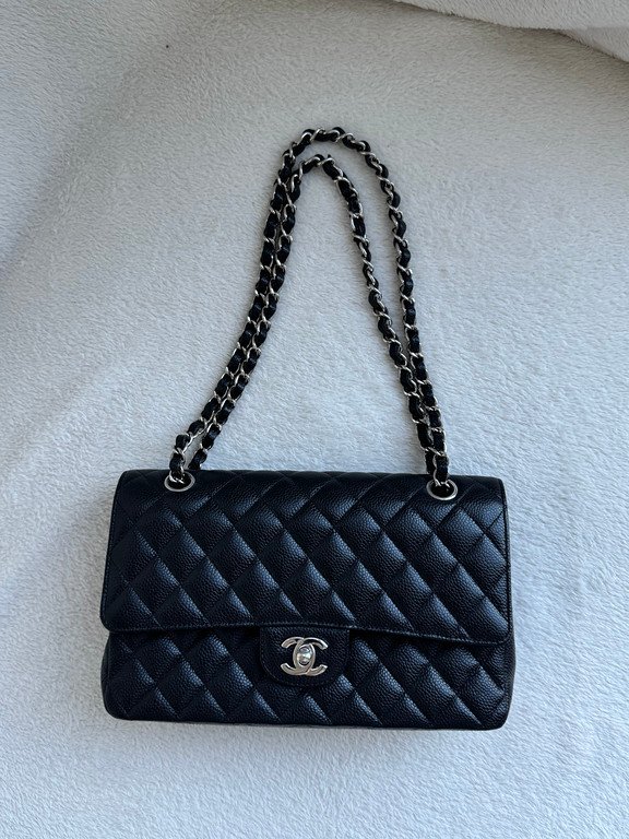 CHANEL Black Caviar Classic Flap Medium SHW - Image 24