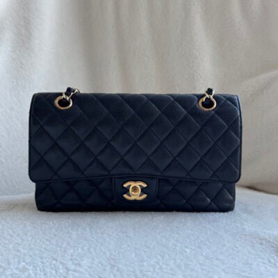 CHANEL Black Caviar Classic Flap Medium GHW