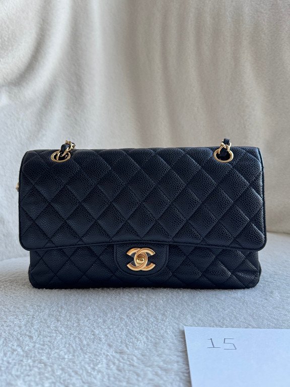 CHANEL Black Caviar Classic Flap Medium GHW