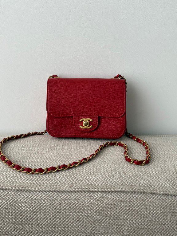 CHANEL Red Caviar Classic Flap Mini GHW - Image 2