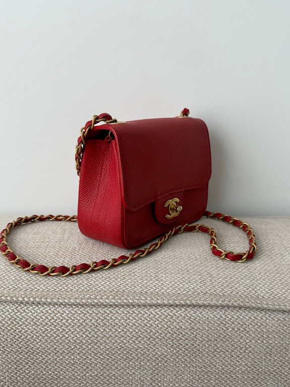 CHANEL Red Caviar Classic Flap Mini GHW - Image 3