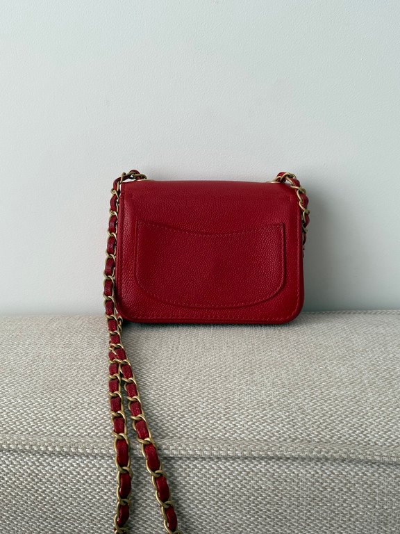 CHANEL Red Caviar Classic Flap Mini GHW - Image 4