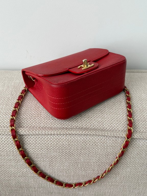 CHANEL Red Caviar Classic Flap Mini GHW - Image 17