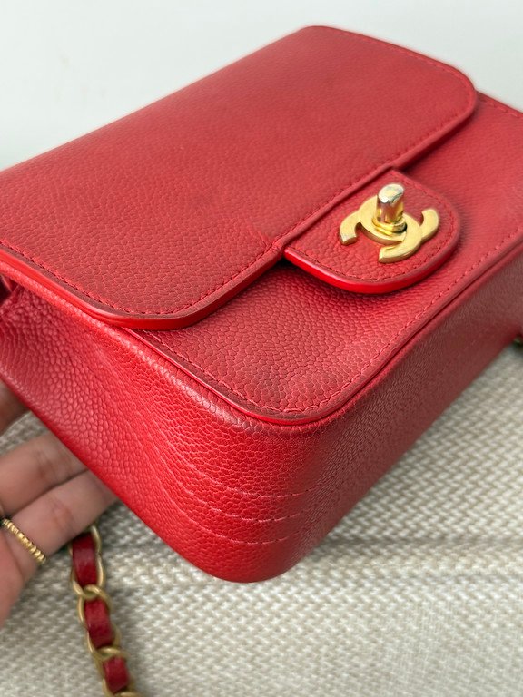 CHANEL Red Caviar Classic Flap Mini GHW - Image 5