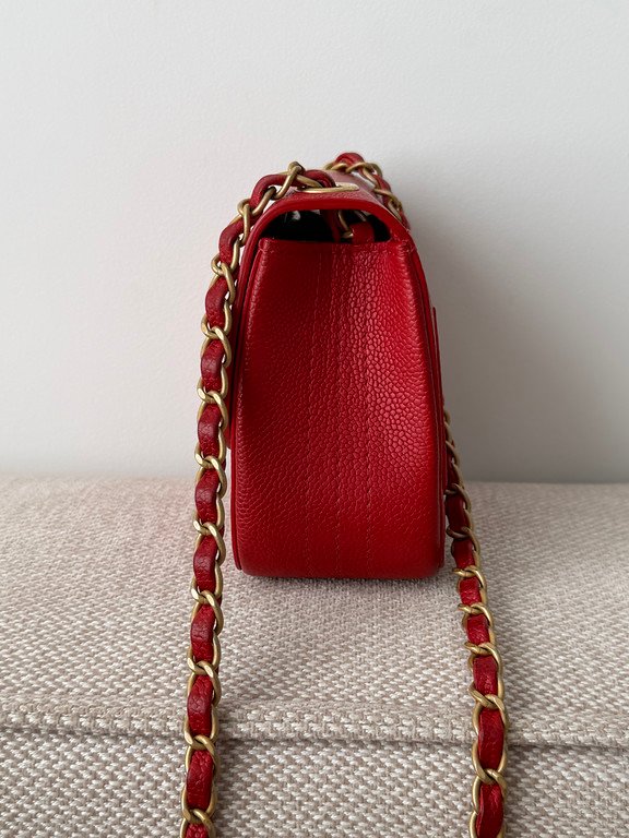 CHANEL Red Caviar Classic Flap Mini GHW - Image 8