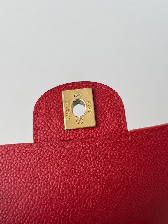 CHANEL Red Caviar Classic Flap Mini GHW - Image 12