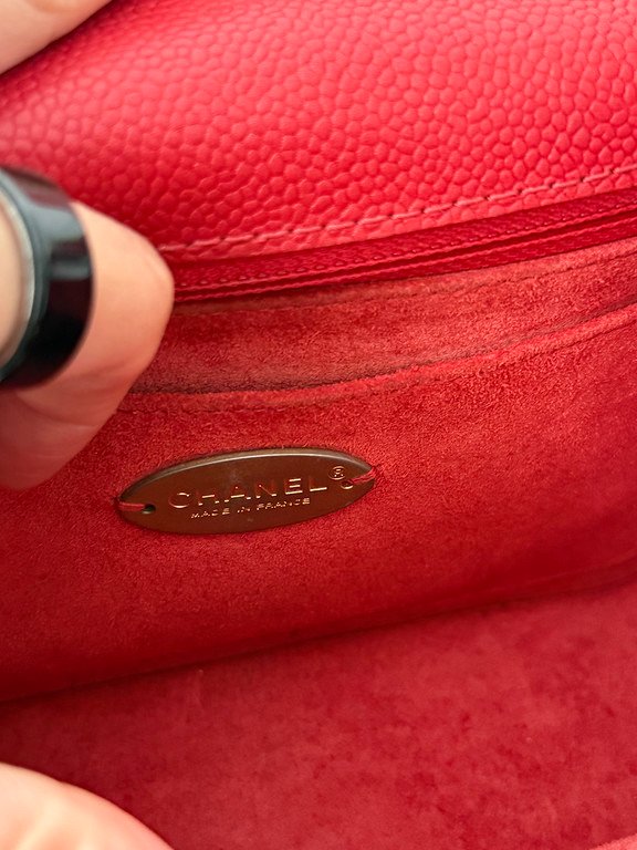 CHANEL Red Caviar Classic Flap Mini GHW - Image 18