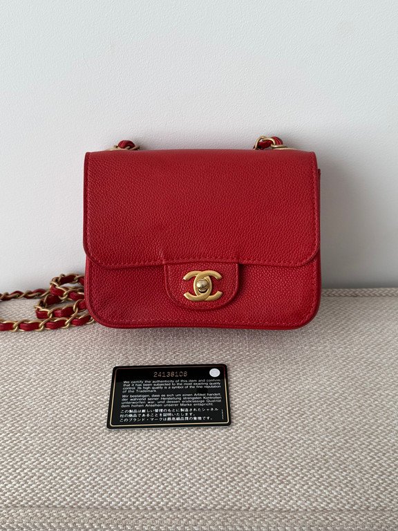 CHANEL Red Caviar Classic Flap Mini GHW - Image 19