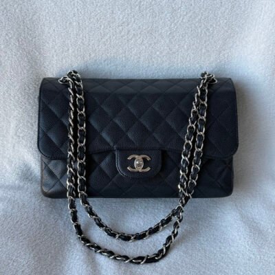 CHANEL Black Caviar Classic Flap Jumbo SHW